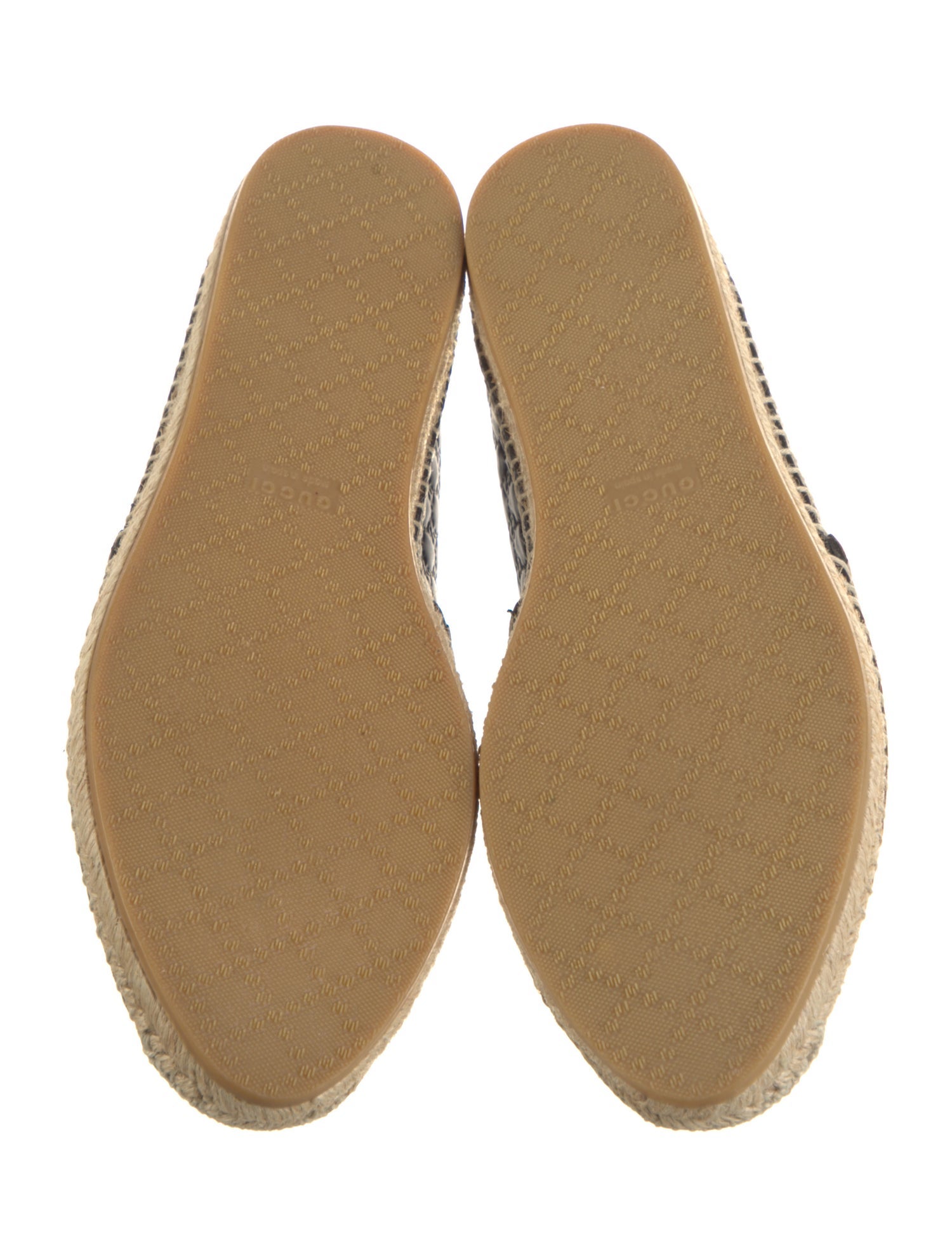 Gucci Leather Whipstitch Trim Espadrilles